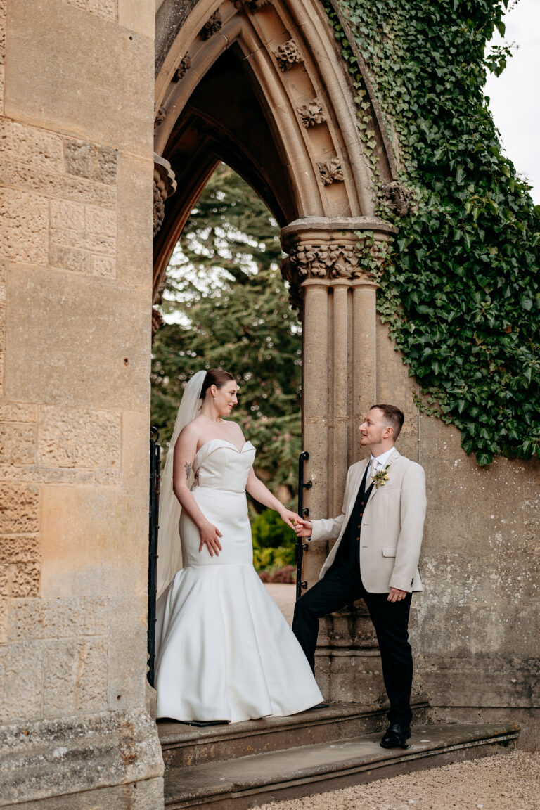 how far in advance to book wedding photographer - bride and groom beautiful wedding portrait