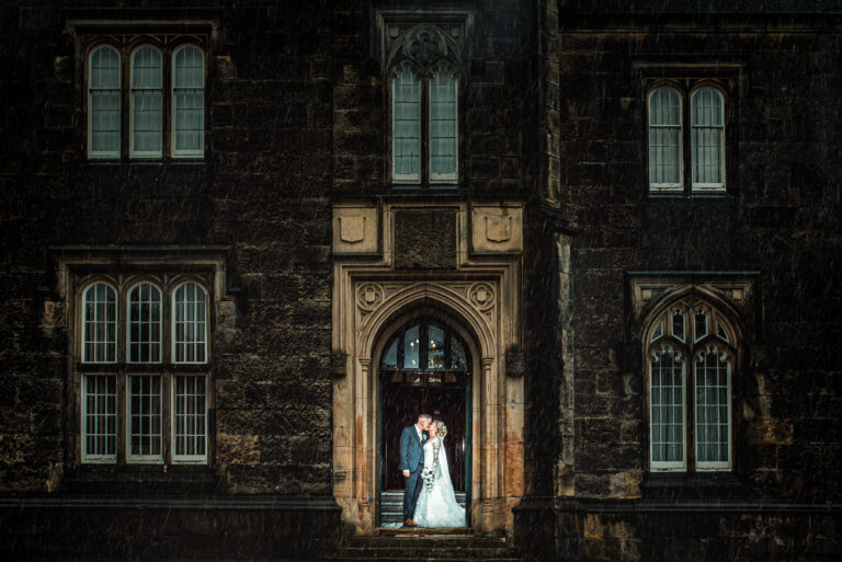 Rain wedding day photography