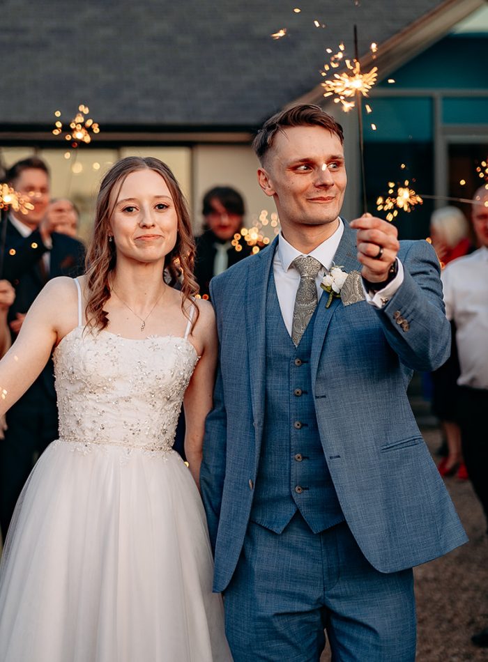 west midlands wedding photographer bride and groom sparklers