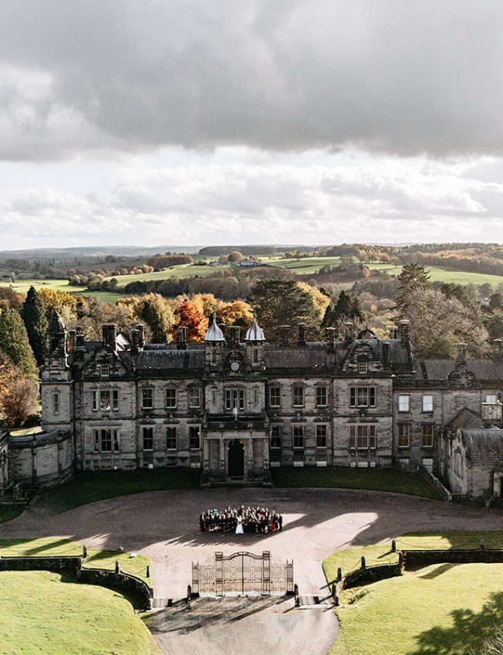 Sandon Hall Wedding Photographer drone shot