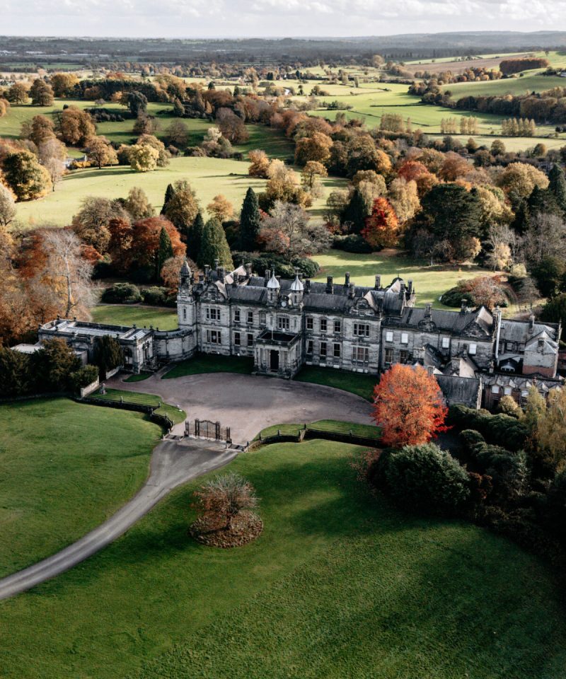 Sandon Hall Wedding Photographer Drone shot
