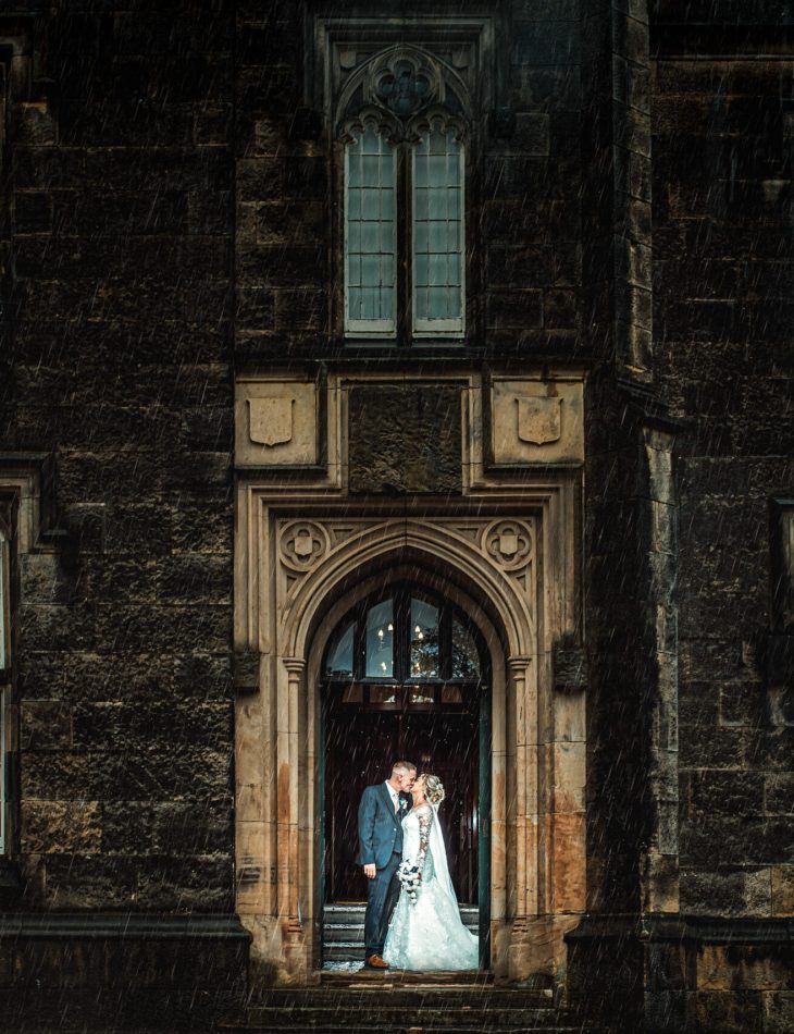 Rain wedding day photography