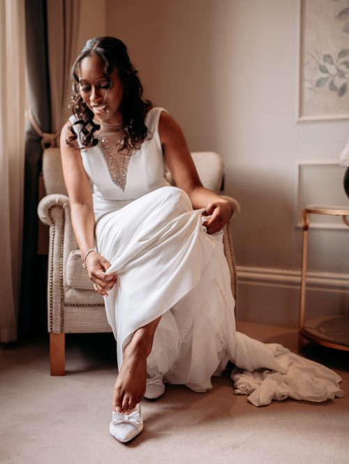 Bride getting ready In shropshire