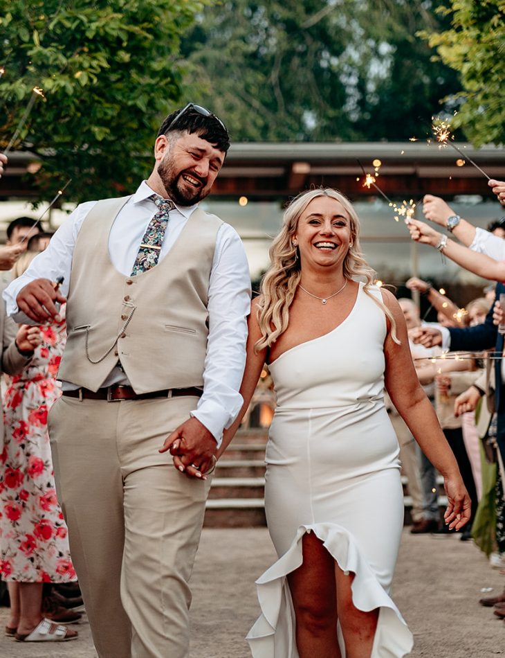 Thorpe garden wedding photographer sparklers