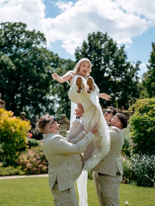 Thorpe garden bride and groom fun
