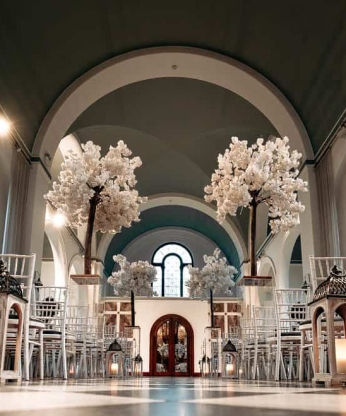 hawkstone hall wedding photographer chapel decor